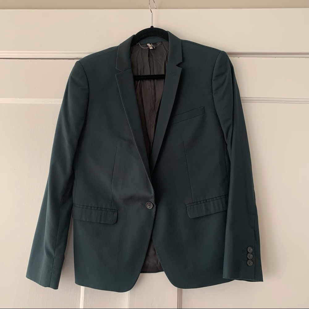 Topshop Alpine Green One Button Blazer